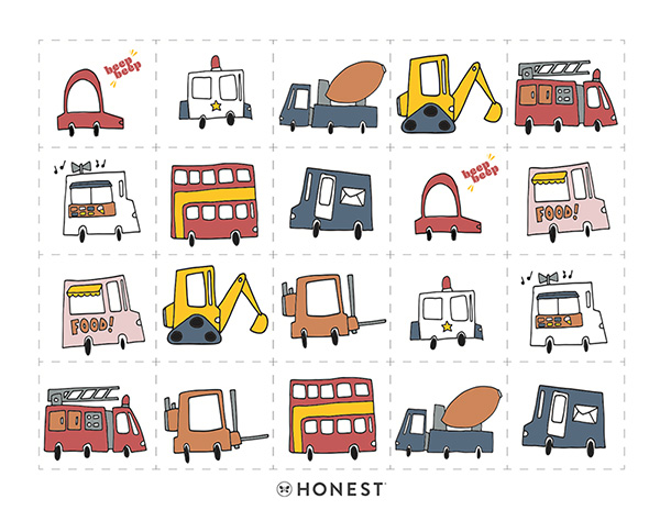 Sweet Rides Printable Memory Game