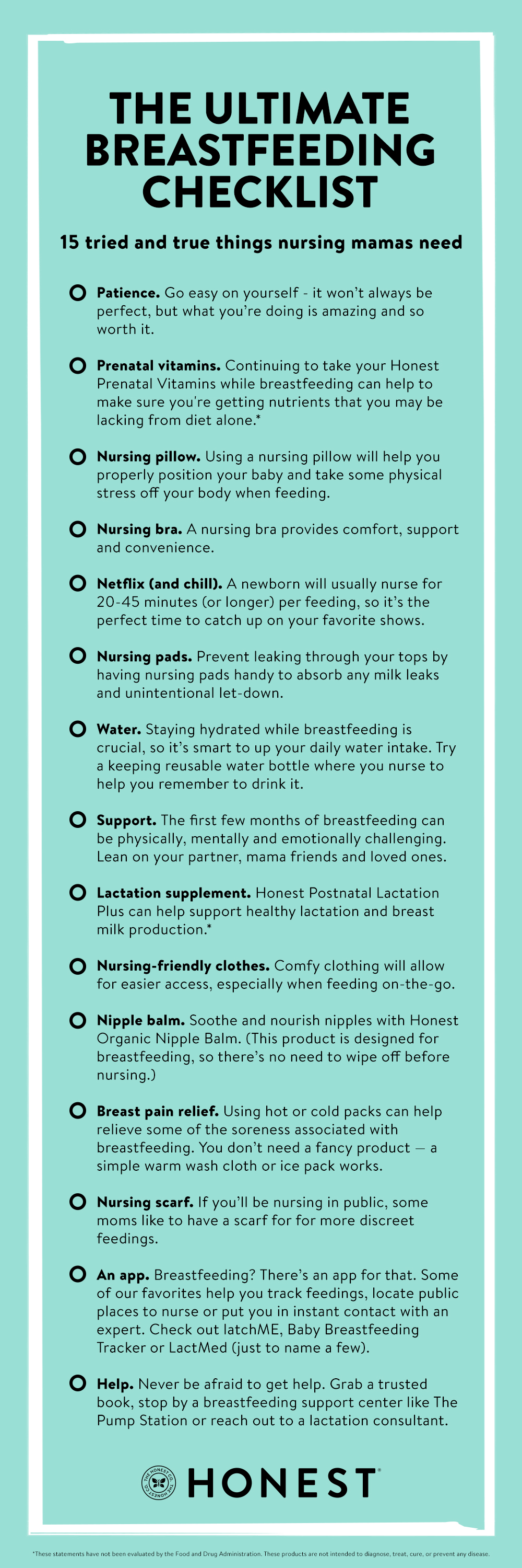 Breastfeeding Checklist 15 Things Nursing Mamas Need The Honest Company