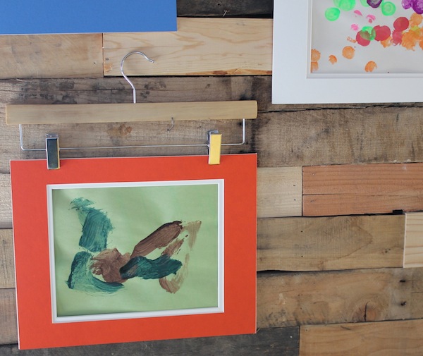 Use Old Photo Mats to Display Children's Artwork