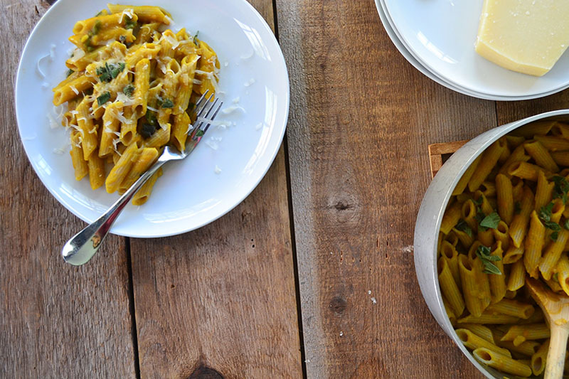 The Simplest Pumpkin Sage Pasta