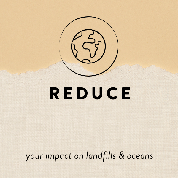 Reduce your impact on landfills & oceans | Reuse and refill products | Recycle products properly