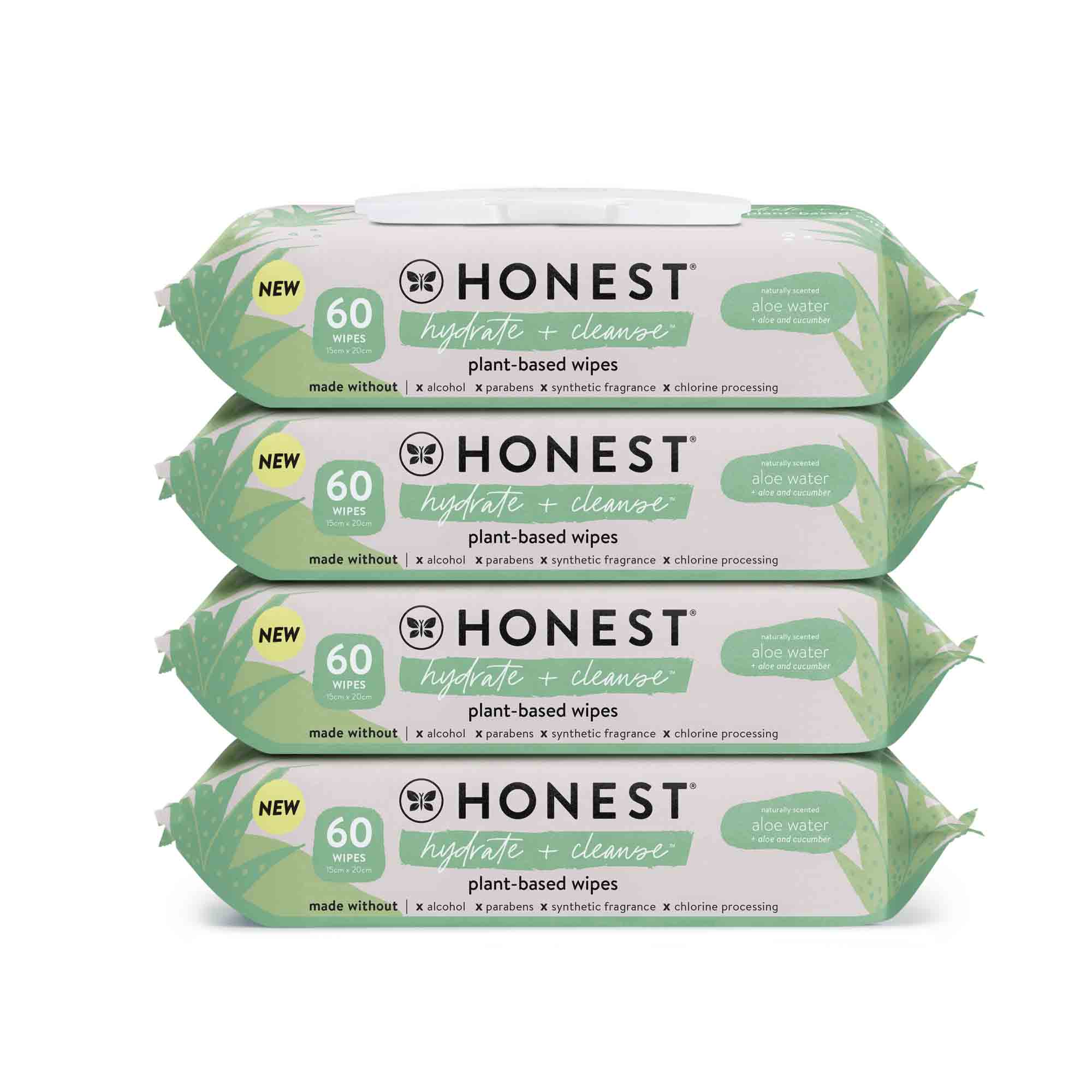 Honest Baby Wipes, Hydrate & Cleanse, 240 Count, Plant-Based