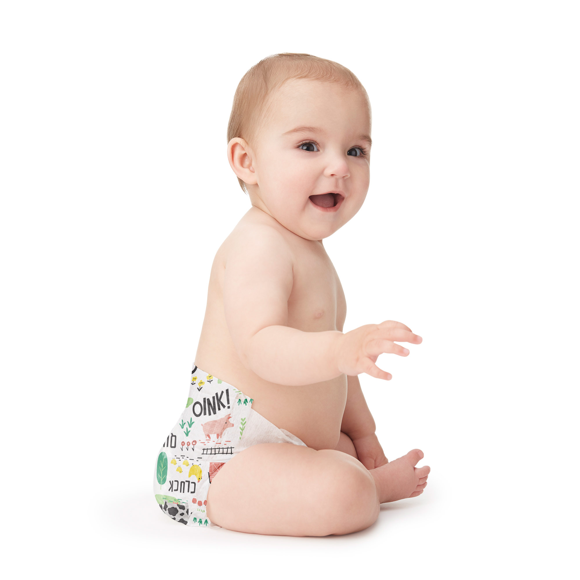 Honest Clean Conscious Baby Diaper, Barnyard Babies, Size 2, Advanced Leak protection, Plant-Based